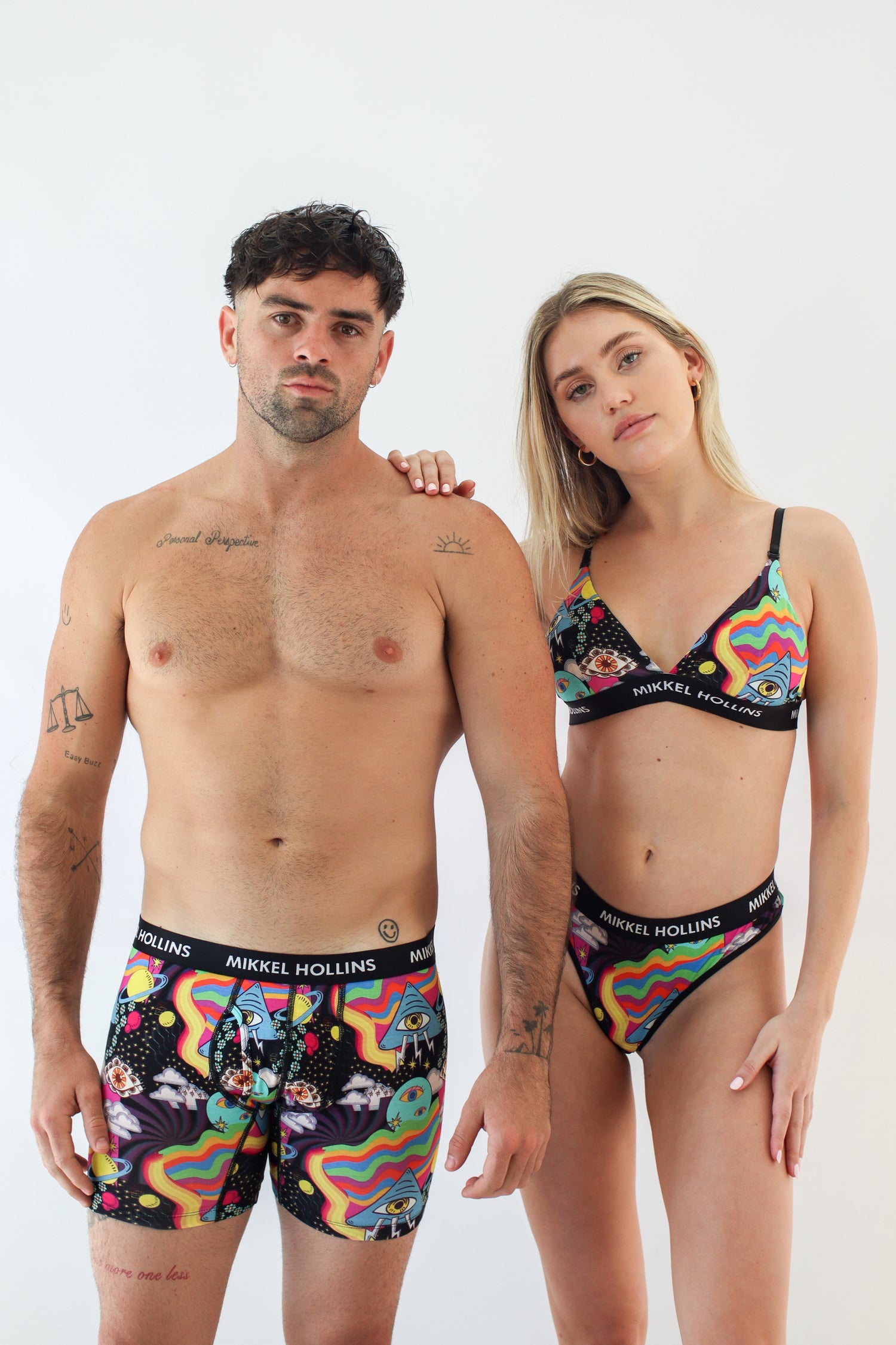 Matching Underwear for Couple, Lazy Panda Design, Mix and Match