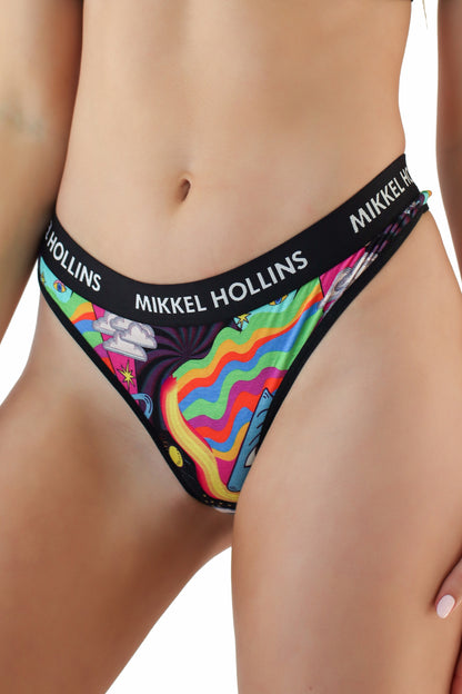 Cosmic Love - Modern Womens Thong Underwear | Ultra Soft Modal Thongs With Unique Designs | Smooth Mid Rise Thong