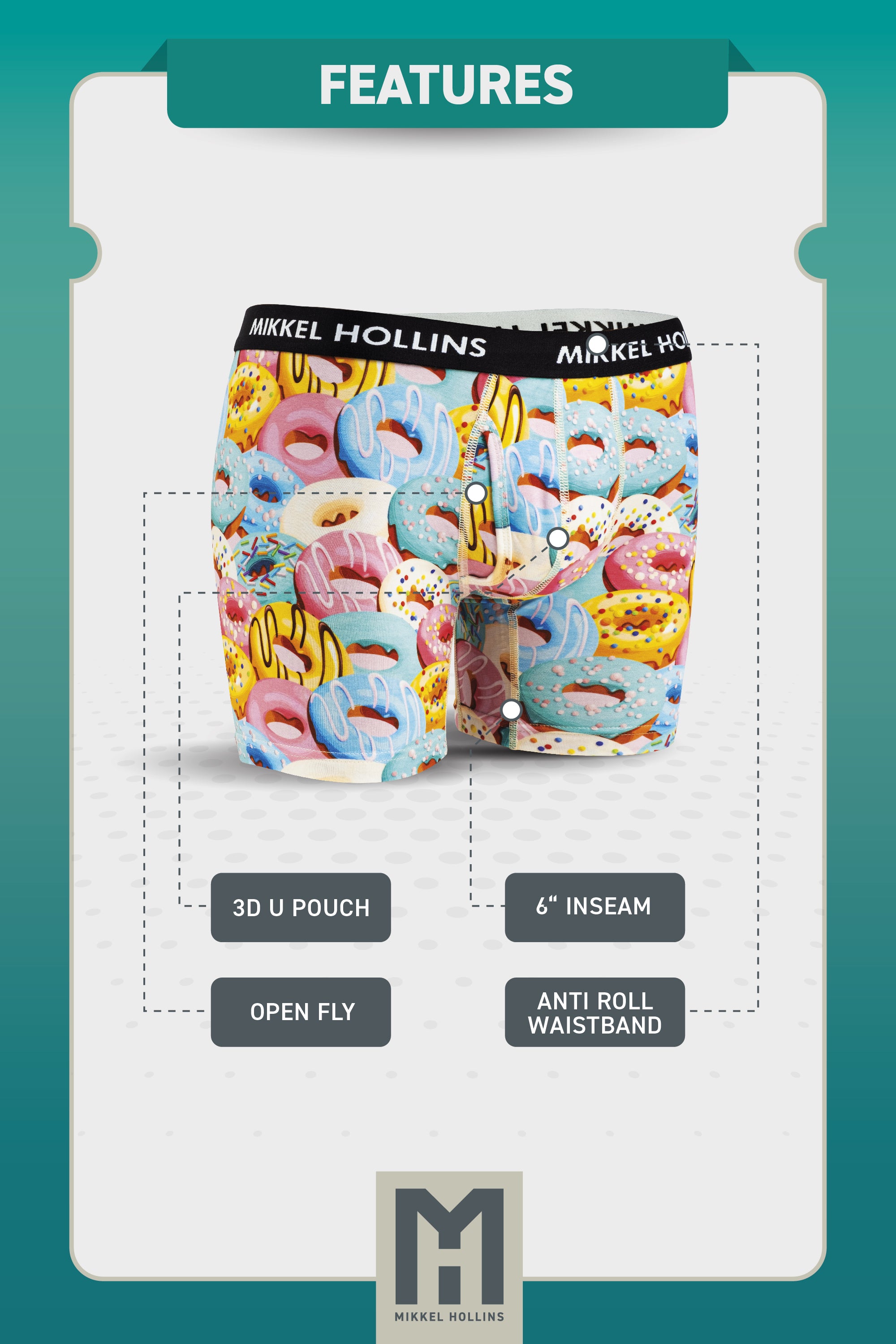 Donuts Modal Boxer Brief with Fly | Men’s Premium Matching Underwear