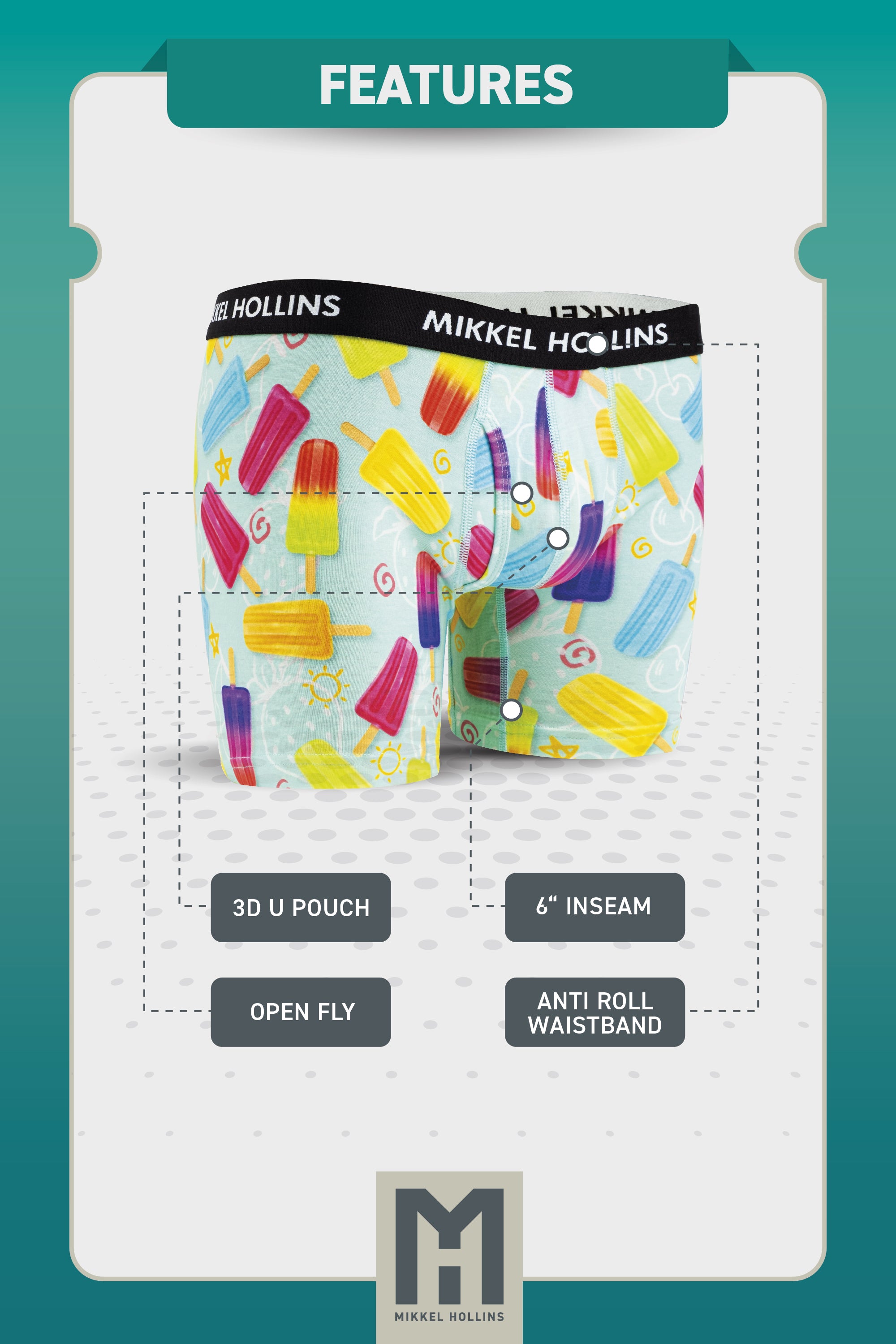 Popsicles Modal Boxer Brief with Fly | Men’s Premium Boxer Brief Underwear