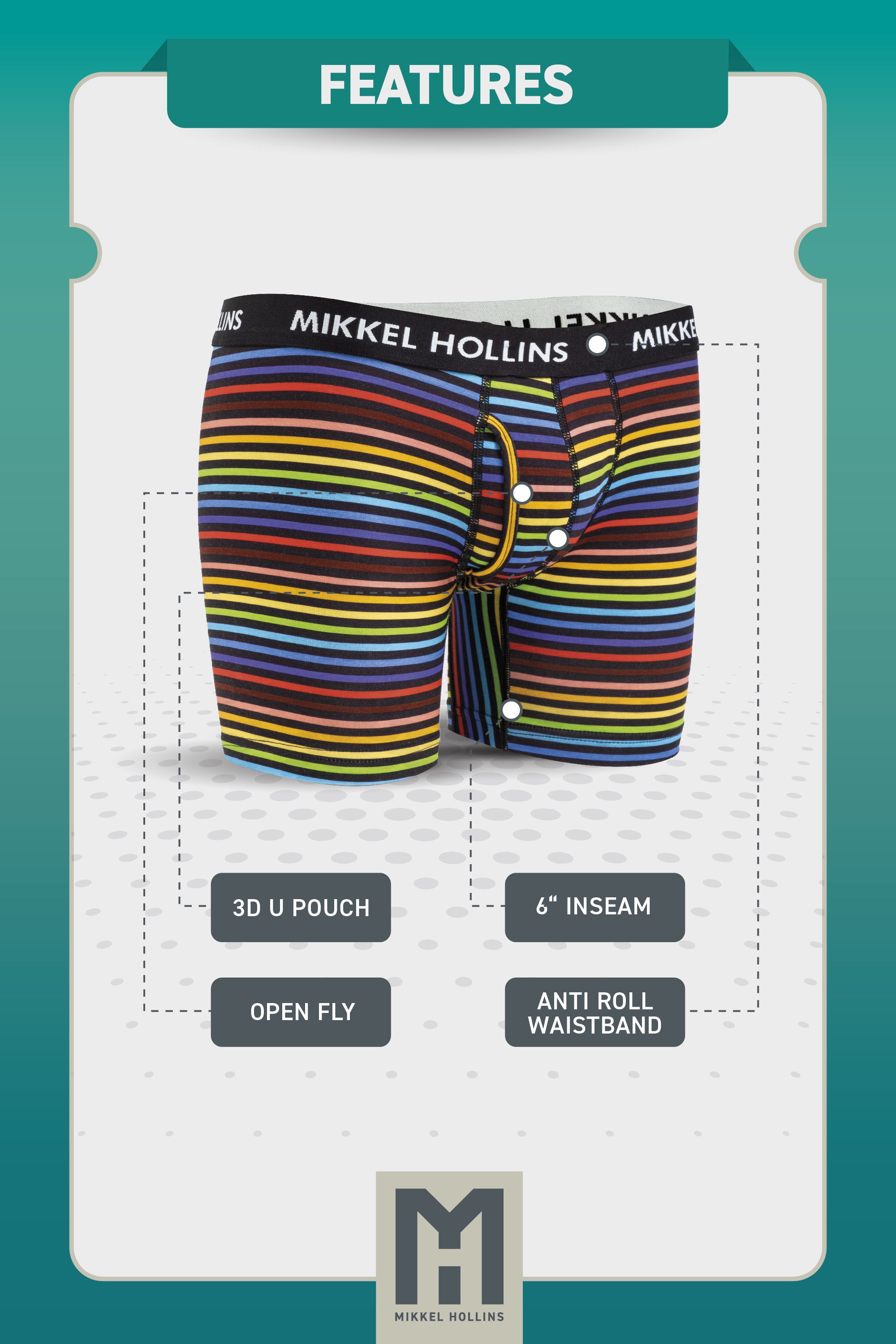 Pride Rainbow Stripes Modal Boxer Brief with Fly | Men’s Luxury Underwear