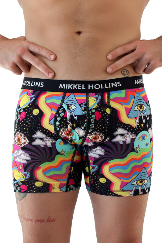 Mens Boxer Brief With Fly - Cosmic Love Design