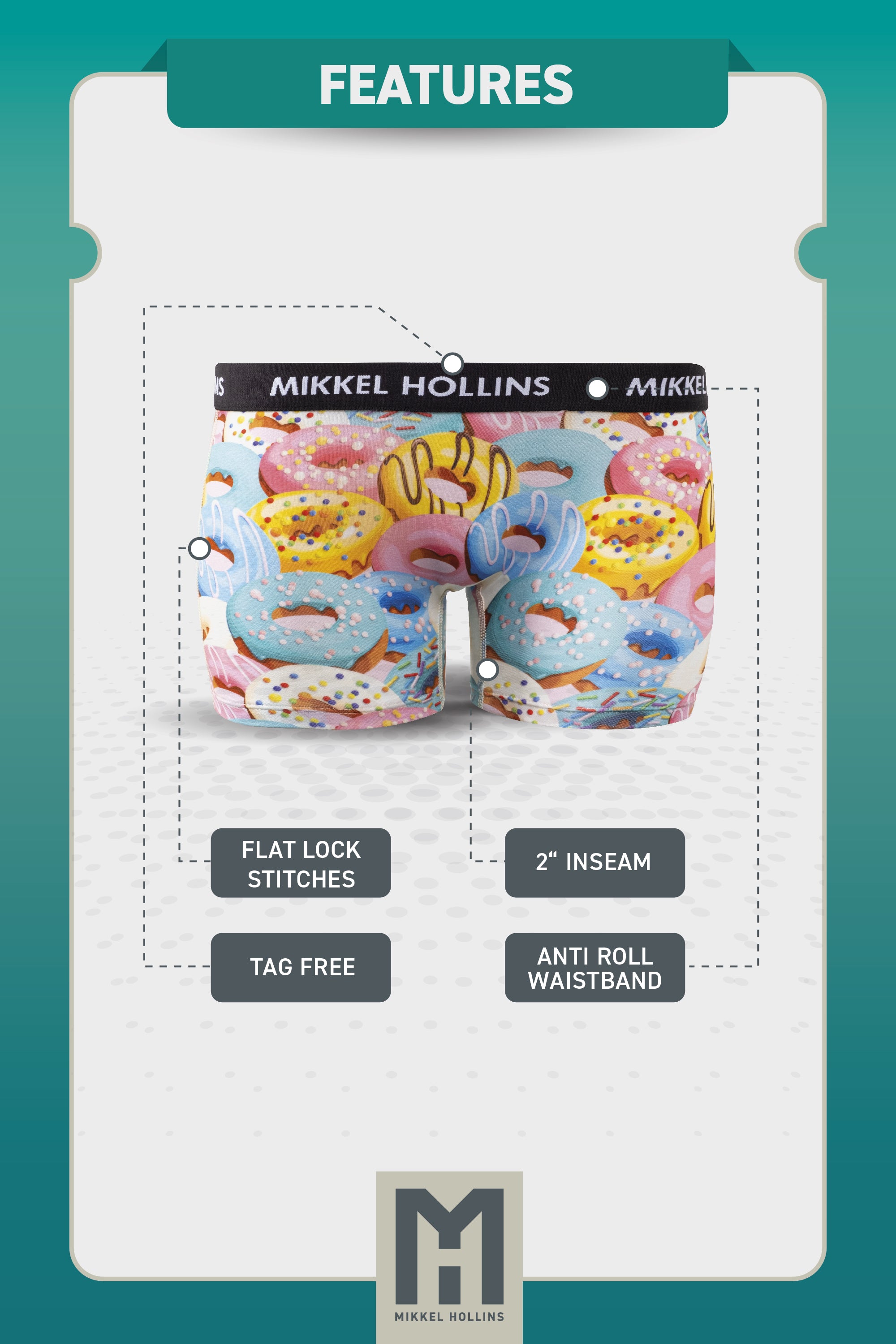 Donuts Design - Boy Shorts Underwear For Women | Ultra Soft Tencel Boxer Briefs For Women