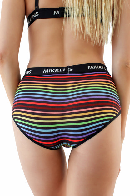 Pride Rainbow Stripes - Hipster Panties For Women | Ultra soft Modal | Moisture-Wicking Hipster Briefs