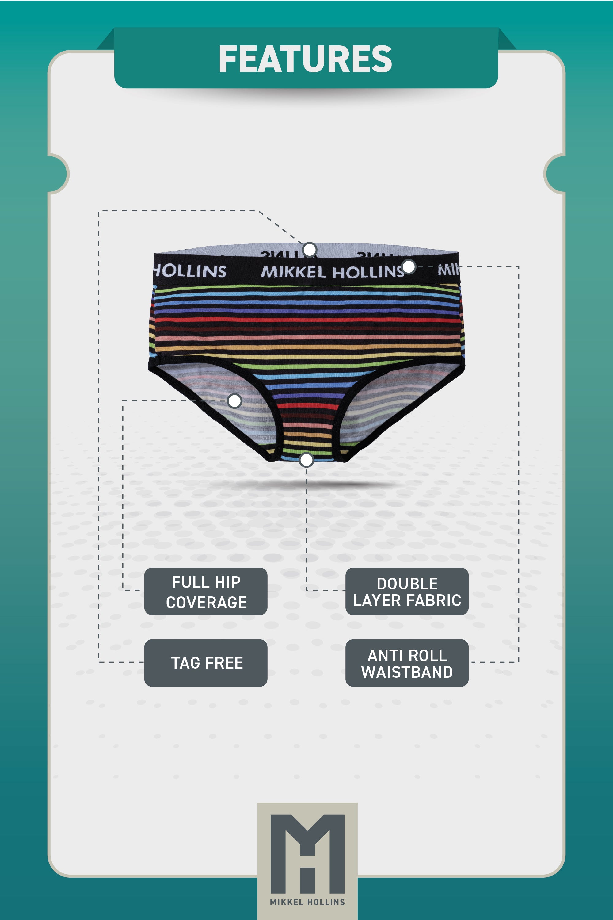 Pride Rainbow Stripes - Hipster Panties For Women | Ultra soft Modal | Moisture-Wicking Hipster Briefs