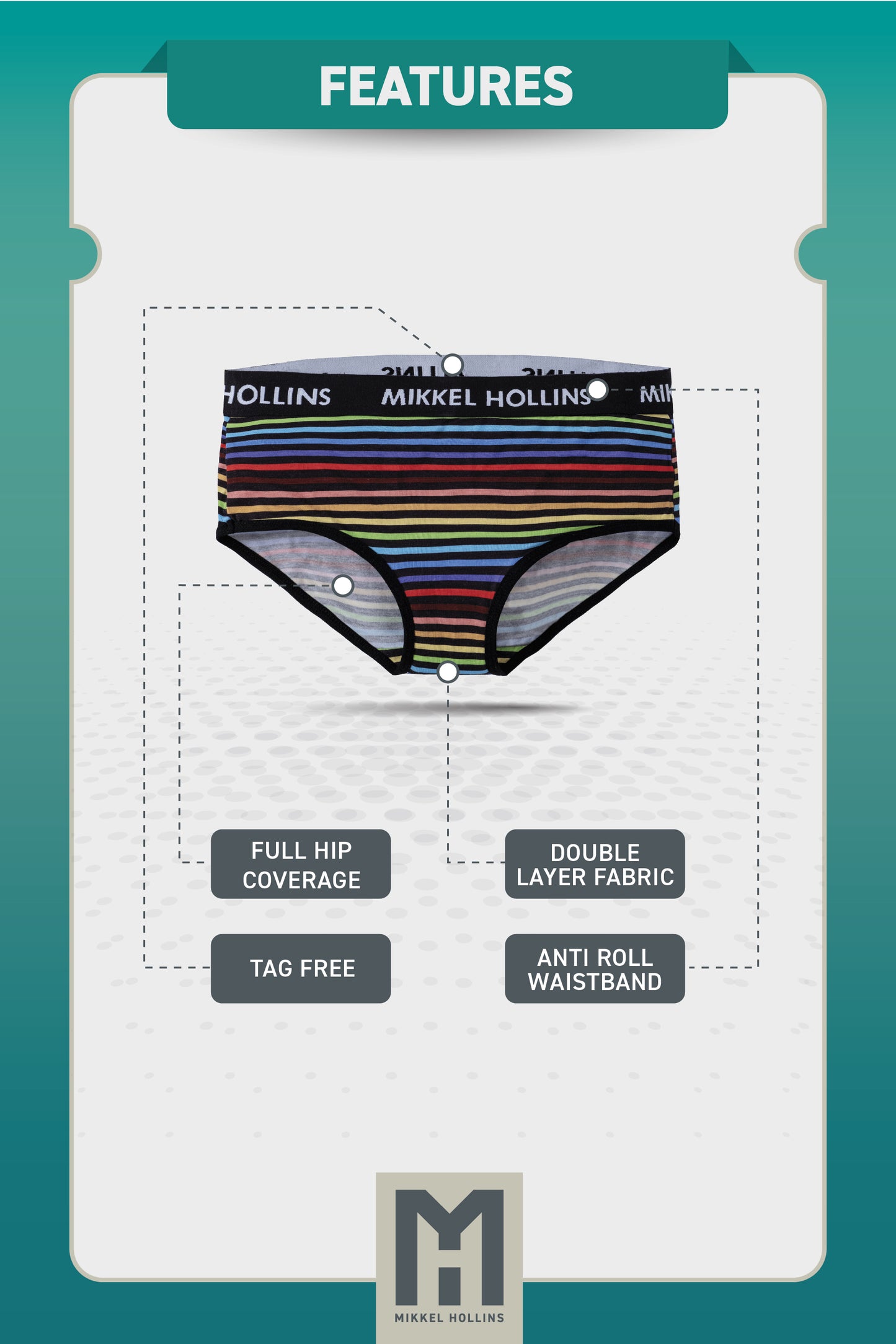 Pride Rainbow Stripes - Hipster Panties For Women | Ultra soft Tencel | Moisture-Wicking Hipster Briefs