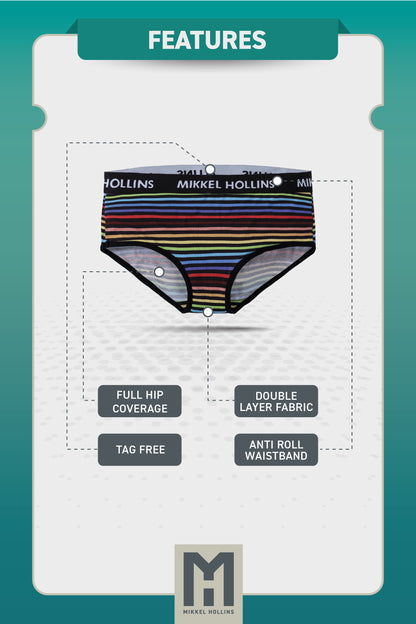 Pride Rainbow Stripes - Hipster Panties For Women | Ultra soft Modal | Moisture-Wicking Hipster Briefs