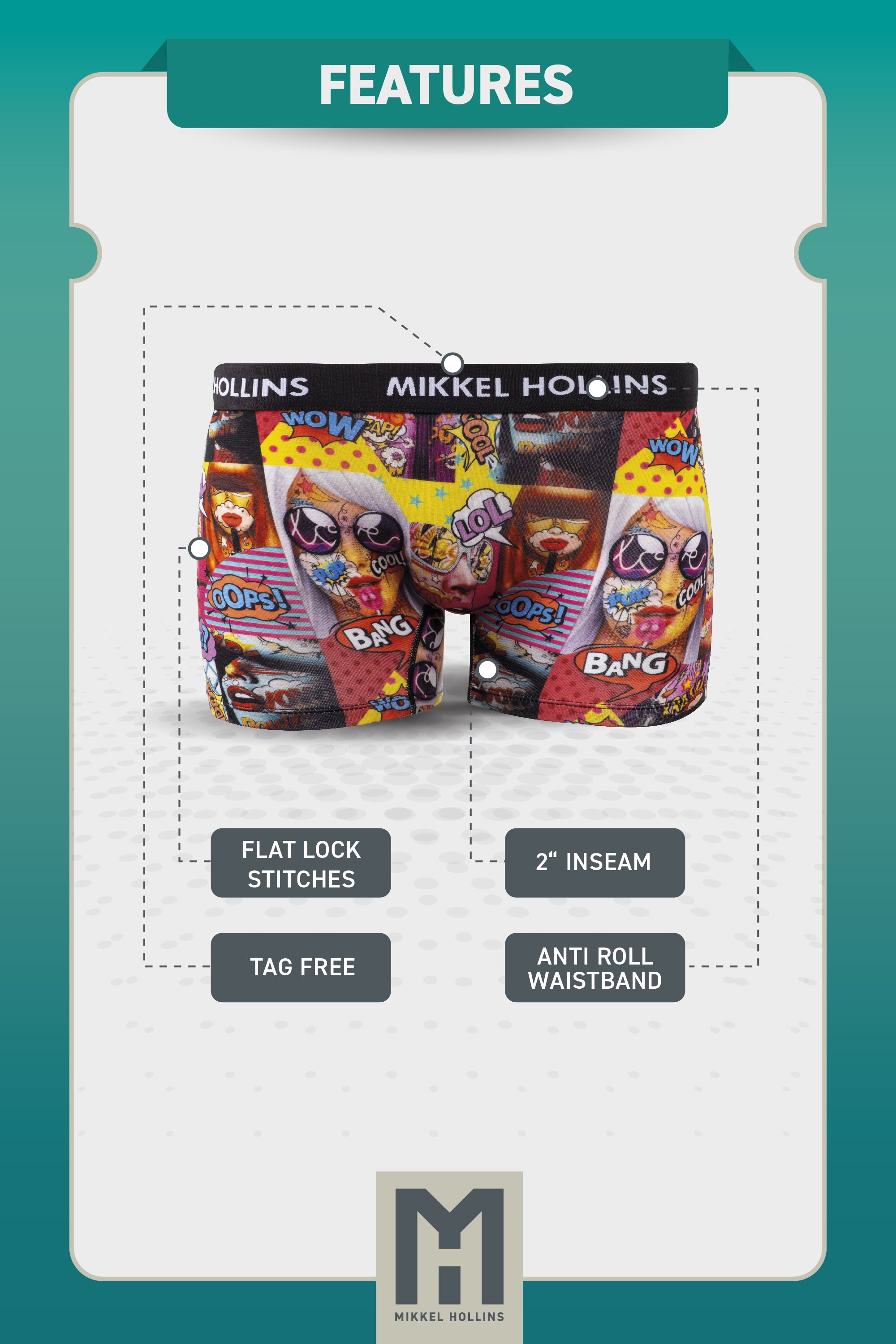 PopArt Design - Boy Shorts Underwear For Women | Ultra Soft Tencel Boxer Briefs For Women