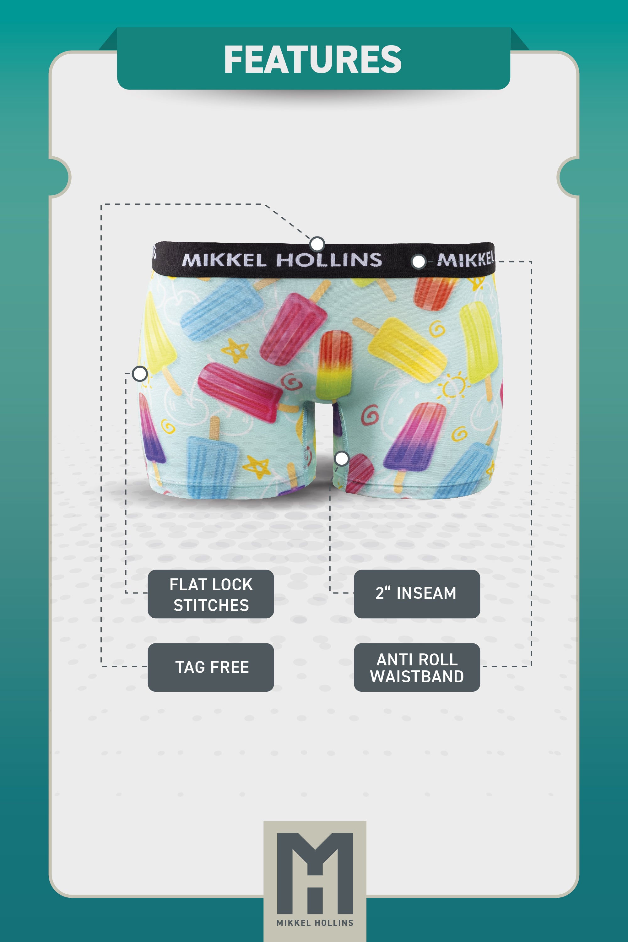 Popsicles Design - Boy Shorts Underwear For Women | Ultra Soft Tencel Boxer Briefs For Women