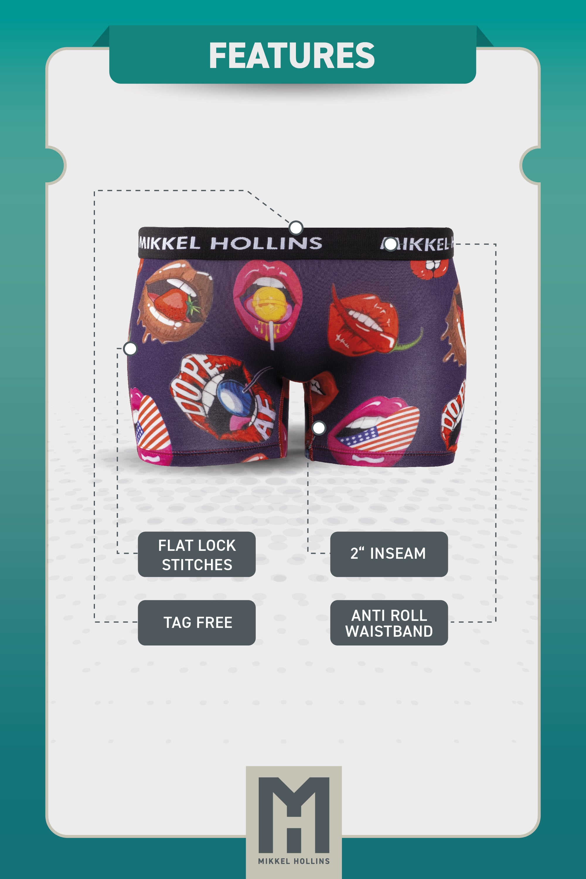 Sexy Lips Design - Boy Shorts Underwear For Women | Ultra Soft Modal Boxer Briefs For Women