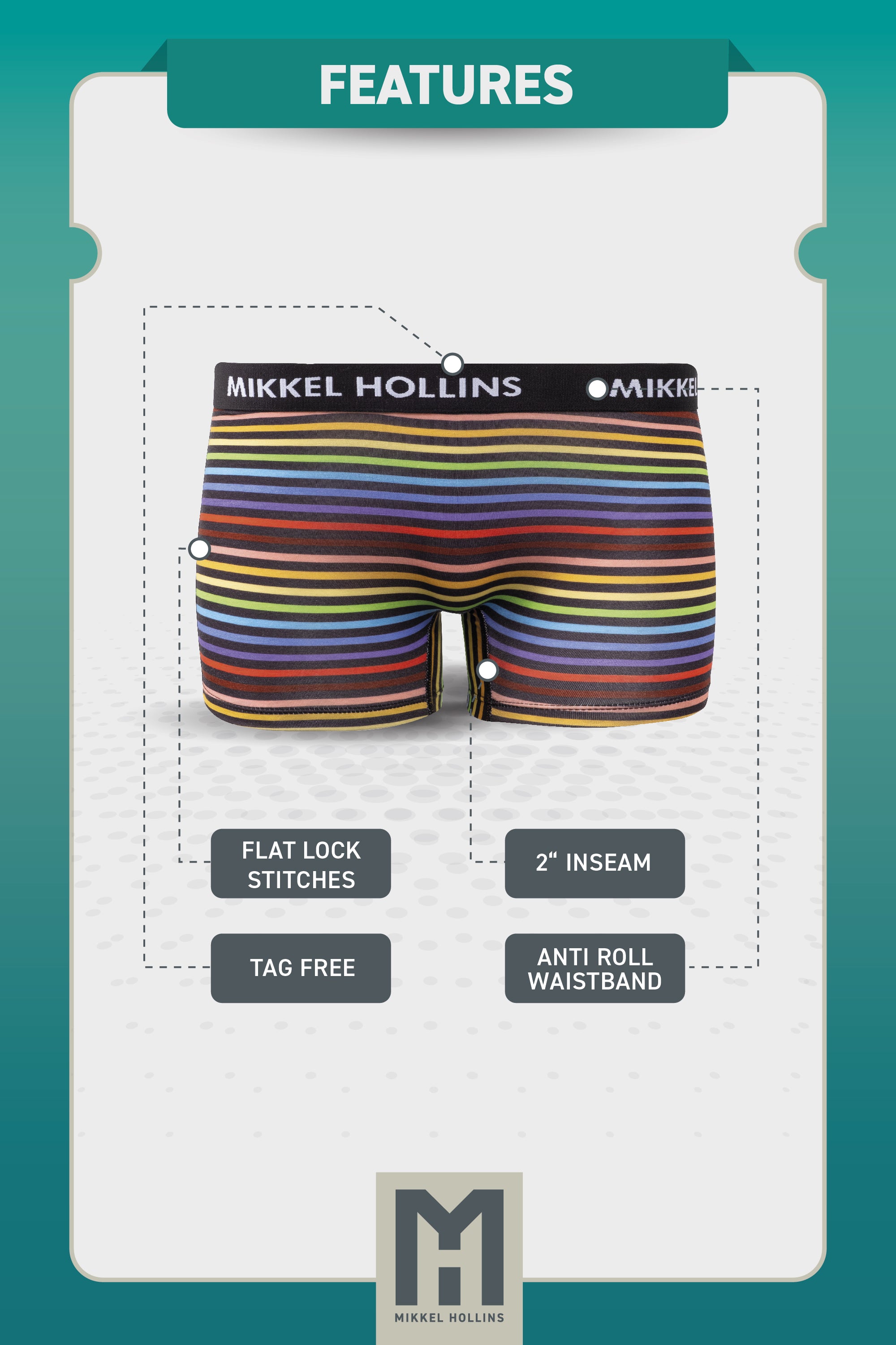 Pride Rainbow Striped - Boy Shorts Underwear For Women | Ultra Soft Tencel Boxer Briefs For Women