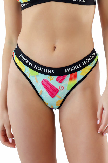 Popsicles - Modern Womens Thong Underwear | Ultra Soft Modal Thongs With Unique Designs | Smooth Mid Rise Thong